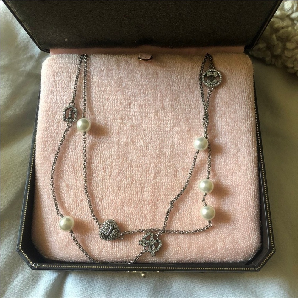 Juicy Couture Y2K Coquette Pearl Long Charm Necklace